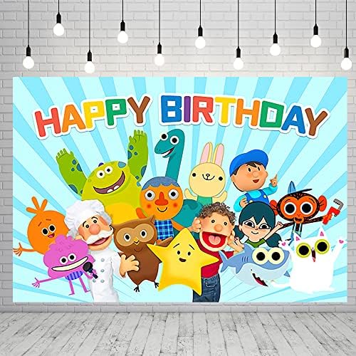 Super simples canções temas cenário para festas de aniversário de festas 59x38in Banner de desenhos animados para decoração de festa de aniversário do chá de bebê