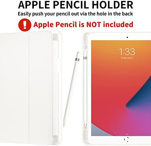 Ghinl ipad 9th/8th/7th Generation Case iPad 10,2 polegadas com suporte para lápis [Sleep/Wake] Slim Soft TPU Back Back