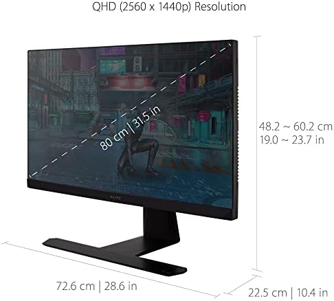ViewSonic Elite XG320Q 32 polegadas 1440p 0,5ms 175Hz Monitor de jogos com GSYNC Compatível, HDR600, 99% Adobergb,