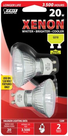 Feit Electric bpxn20mr16/gu10/2/rp xenon de 20 watts halogen mr16 lâmpadas, 3000k Warm White