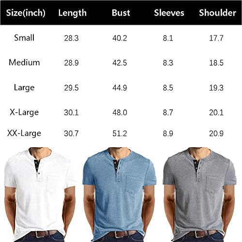 Olidarua mens de manga curta casual Henley camisetas botões de moda t com bolso