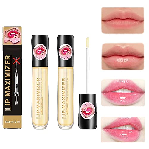 2 PCs Lips Plumper Lip Liber, hidratante lábios de lábios Plumina Vitamina E Plumping Lip Maximizer Serum Transparente Toot Lip