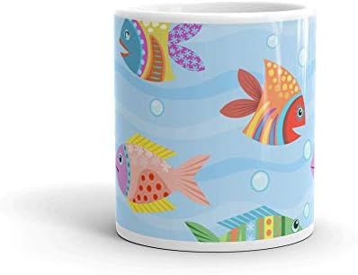 Caneca personalizada colorida peixe artístico aquário cm0109
