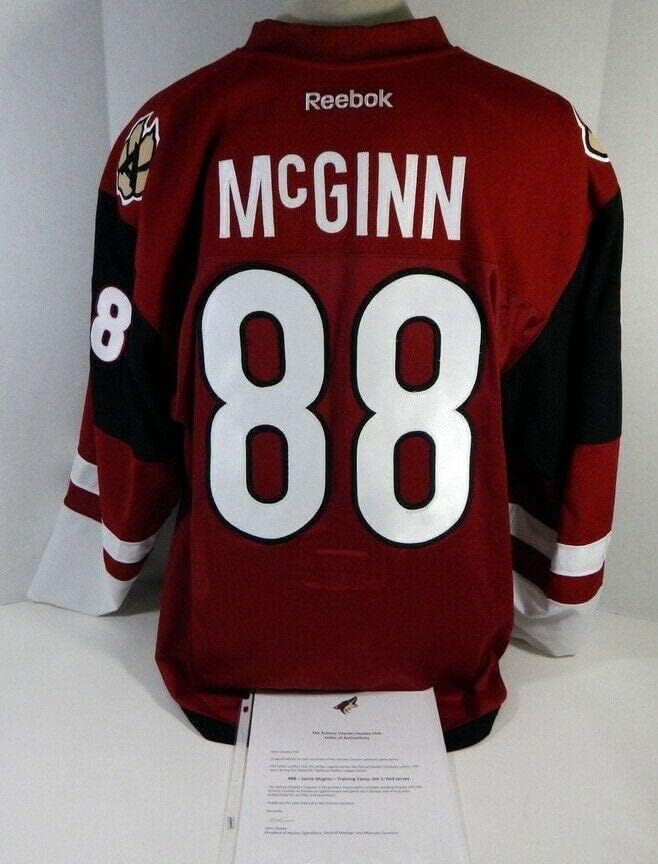 -17 Arizona Coyotes Jamie McGinn #88 Game usou Red Jersey 20th Patch DP15380 - Jogo usado NHL Jerseys
