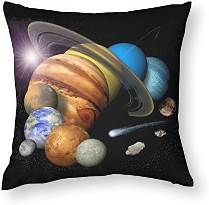 Planetas solares espaciais Conjunto de 2 peças de travesseiro de arremesso de almofadas quadradas travesseiros