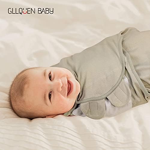 Gllquen bebê orgânico recém-nascido saco de sono, céu estrelado e cinza e astronauta, cobertores de swaddle para menino, 3 pacote de embrulho ajustável, 0-3 meses