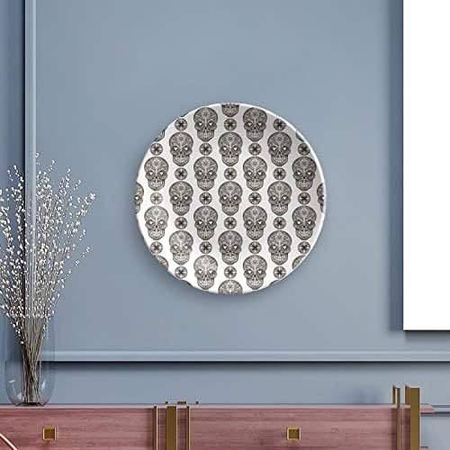 Placa decorativa Patternceâmica de Patterningâmica do Skull com Stand Plate Home Custom China para a cozinha da sala de estar