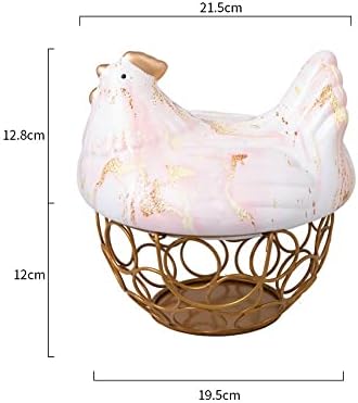 Cesta de ovos de cerâmica sefax com alça, cestas criativas de ovo de arame de metal para coletar cestas de ovo fresco portão