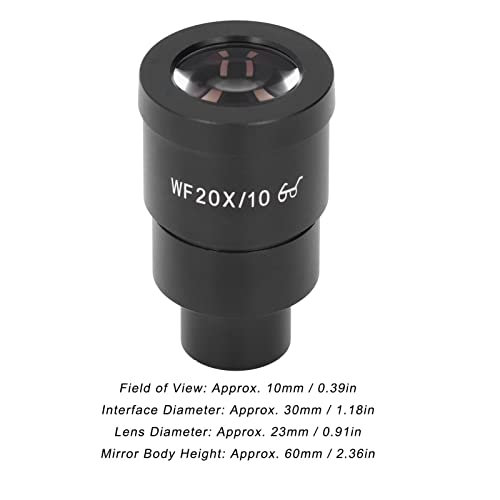 Acessório de lentes de microscópio, interface de 30 mm Microscópios de alto índice de refração WF20X para visualização