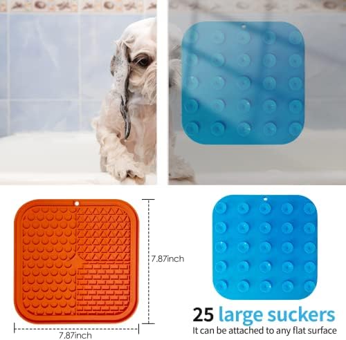 Lick tapete para cães e gatos, tapete de lamber de cães de silicone com qualidade de alimento com copos de sucção para