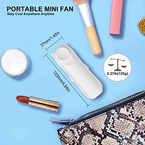 Fã de Mini Hosabely Handheld, 3 em 1 ventilador de mão, ventilador de bolso portátil USB recarregável pequeno, Bateria