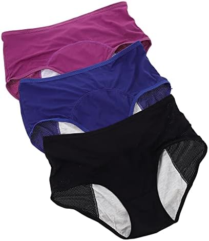 DOITOOL 3pcs Período menstrual Pontas de calças sanitárias respiráveis ​​confortáveis ​​anti-Leak Briefs