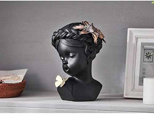 Estatuetas de escultura de estátuas estatuetas, garotas negras nórdicas criativas e bonitas com ornamentos de caráter de borboleta colecionável, estatuetas de desktop de artesanato doméstico de artesanato em casa para o escritório da sala de estar indoor