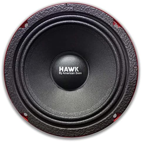 American Bass 2x 6.5 4 ohm de alto -falantes de médio porte Hawk65 + 2x 1 pacote de tweeters