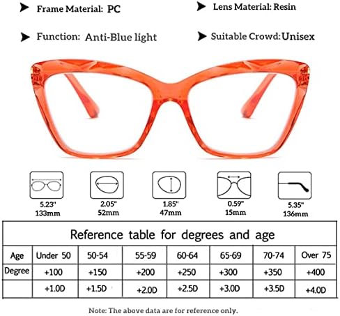 Zukky Cat Eye Reading Glasses Blue Light Blocker Designer Readers com dobradiças flexíveis de mola de grandes dimensões