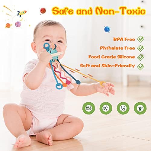 Toy de atividades de cordas de silicone de grau alimentar, brinquedos sensoriais para crianças pequenas, brinquedos