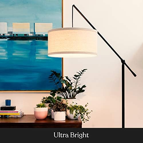 Brightech Hudson 2 - Lâmpada de piso LED, lâmpada alta com base robusta, lâmpada de arco contemporânea para salas