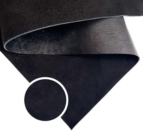 Hale de couro de camurça preta genuína: folha de couro real para artesanato
