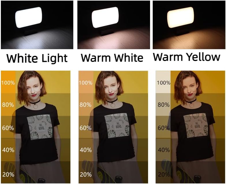 Luz de clipe de LED com 3 modos de luz portáteis para maquiagem Zoom Chamada Iluminação para aprender para o escritório ajustável para trabalho para transmissão ao vivo Corrente da camiseta de maquiagem