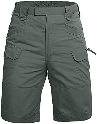 Wenkomg1 shorts táticos, de 11 polegadas, calças de carga de pesca ao ar livre de até 11 polegadas de joelho para homens