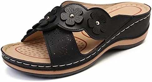 Slippers for Women Women Vintage Cross Open Slide Slide Summer Summer Casual Floral DeCore Wedge Sandals Ladies