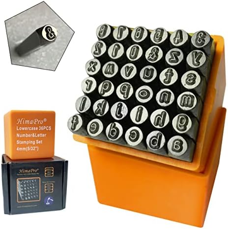 HIMAPRO NUMPER e LETTER Samp Set 36 PCS LEITAS DE INDUSTRIAL DE INDUSTRIAL 'A'-'Z', & ', 0'-'9' em uma caixa de plástico