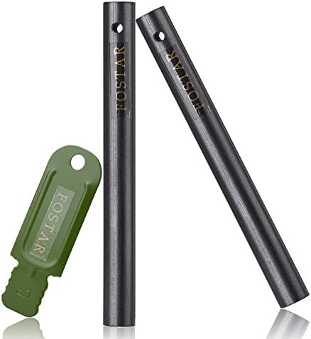 Fostar 2pcs Upgrade Ferro Rod Flint Fire Starter, 1/2 polegada x 5 polegadas de espessura haste de aço de fogo com um raspador