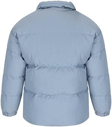 Counhe para homens com zíper algodão acolchoado jaqueta de sopro de vento acolchoado com casacos de inverno térmica de suporte de pescoço de manga longa de manga comprida
