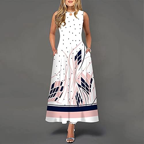 Vestido maxi de mangueira casual de verão feminino, vestido floral maxi, vestido de primavera 2023 vestido de primavera Boho para