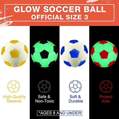 4 PCs brilham na bola escura de futebol a granel com bomba iluminada futebol bolas de futebol luminos
