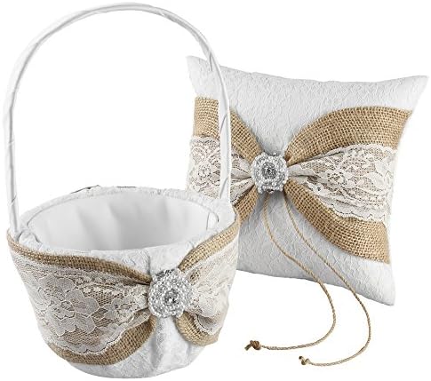 Ivy Lane Design Selina Collection Flower Girl Basket, 9,5 polegadas por 6 polegadas, branco