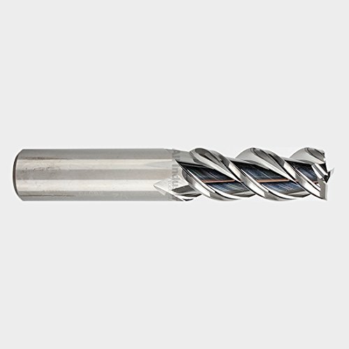 YG-1 28573 Mill de extremidade-potência de carboneto Alu, 3 flauta, hélice de 45 graus, comprimento regular, quadrado,