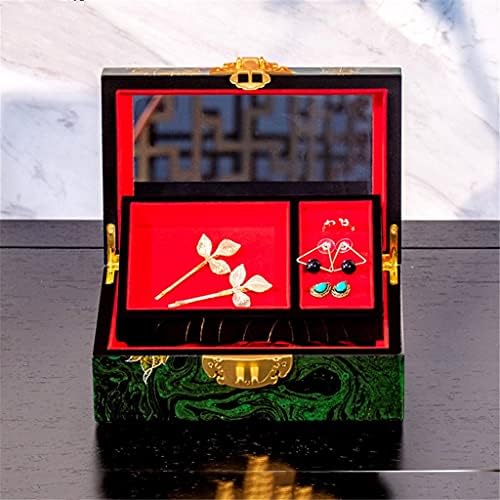 ZSEDP Organizador de armazenamento de jóias vintage Caixa de bugigangas de estilo chinês para presentes de casamento
