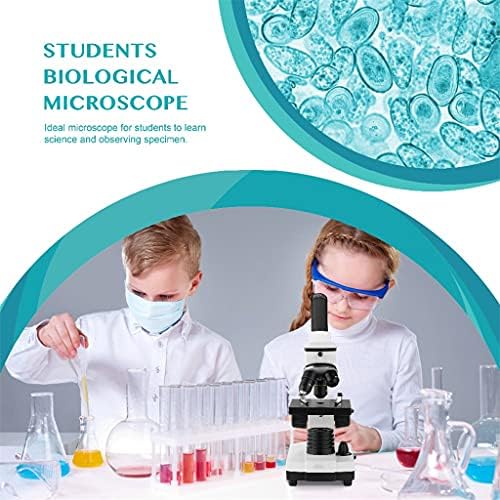 FKSDHDG 64X-640X Microscópio biológico profissional Up/Down Microscópio monocular LED para estudantes Educação infantil com slides