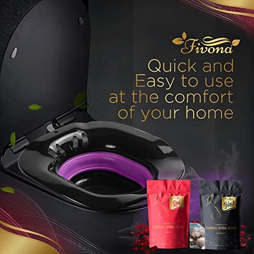 Fivona Yoni 5 em 1 V kit de vapor dobrável sobre o assento do vapor do banheiro com ervas yoni premium premium preto preto e bolsa