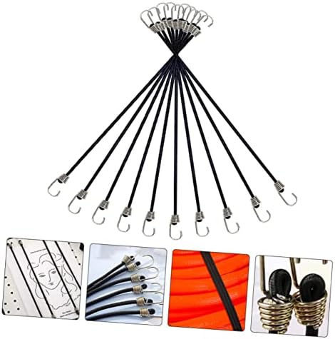 Cabilock 10pcs bagagem corda móveis ferramentas de motocicletas corda de bungee cortes de bungee externo pesados ​​com ganchos corda de telhado de tronco pesado com tensionador de tensionador came de metal tensor