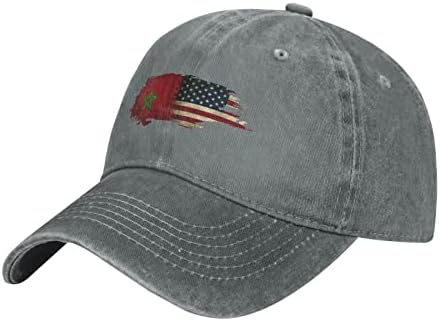 Zusolf USA Marrocos Marroquccan Flag Unissex Baseball Cap