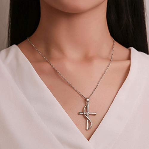 YieDoo Cross Colar Religious Faith Hope Love Cruz Cruzado S Pingente em forma de São Jóias de Colares de Moda de Moda de Moda para Mulheres e Meninas