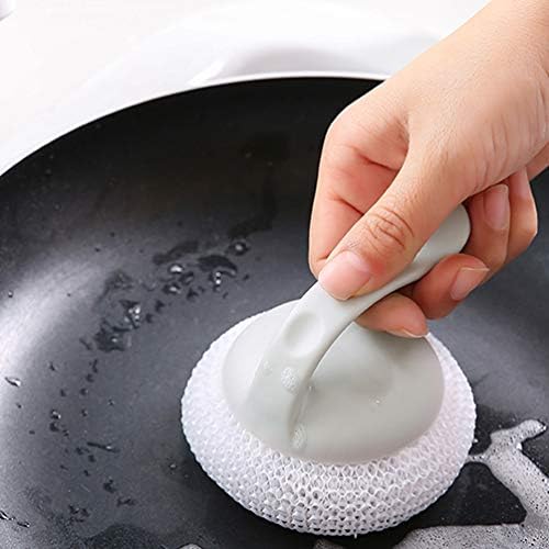 Limpador de aço de janela de hemotão Scrub Scrub Pot Pote Scrub Sponge 4pcs Esponjas de cozinha VAGODA com alça de nylon