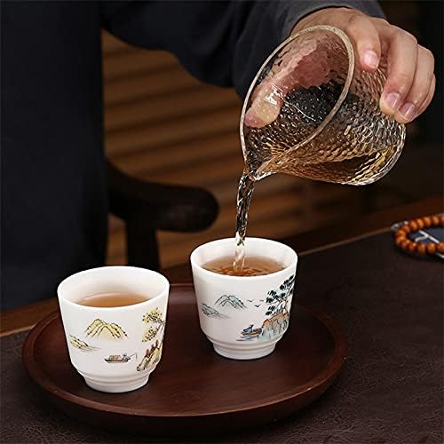 Dodouna 2 PCs Porcelana branca Copa de chá mestre grande água criativa Tea