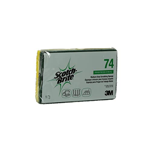 3m Scotch-Brite Medium Duty Scrubing Sponge 74, 6,1 em x 3,6 em x 0,7 pol. 20/caso