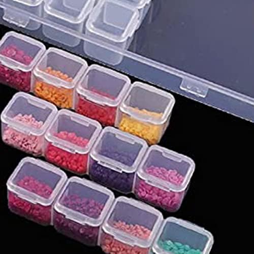 5D Diamond Painting Storage Caixas, caixa de jóias transparentes de caixa de plástico para organizar strass, contas