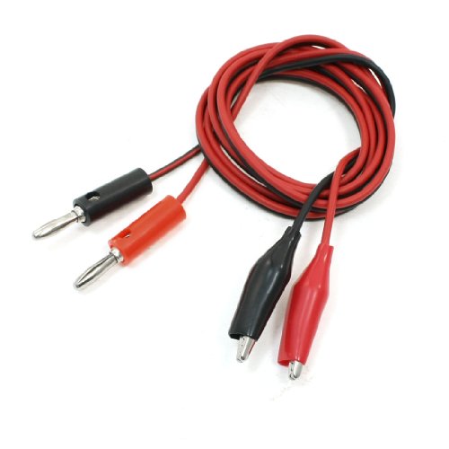 UXCELL Alligator Clip Test Lead to Banana Connector Line Cable 1m Black Red Pack de 1