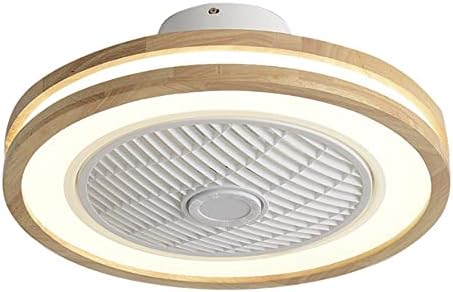 Coliy Modern Fan Chandelier Bedroom Wood Led de teto LED Lâmpada de ventilador com luz de controle remoto silencioso Casa de