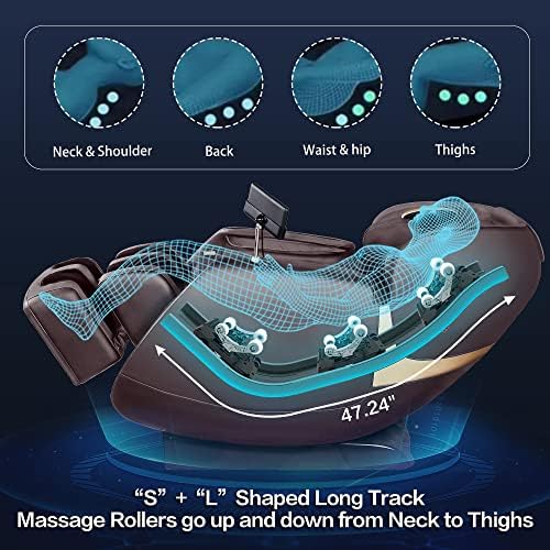 Cadeira de massagem Aront 3D, corpo inteiro, gravidade zero massageador de sl-rack shiatsu com aquecimento, varredura