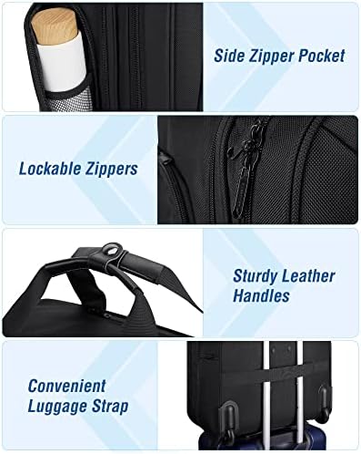 Bagsmart Rolling Laptop Bag, pombeira de rolamento de 17,3 polegadas com rodas para homens, mulheres, grande bolsa de computador para