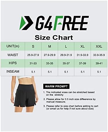 G4Free Women's Athletic Scorts Quick Dry Dry 5 Alta cintura Shorts de ginástica com bolsos