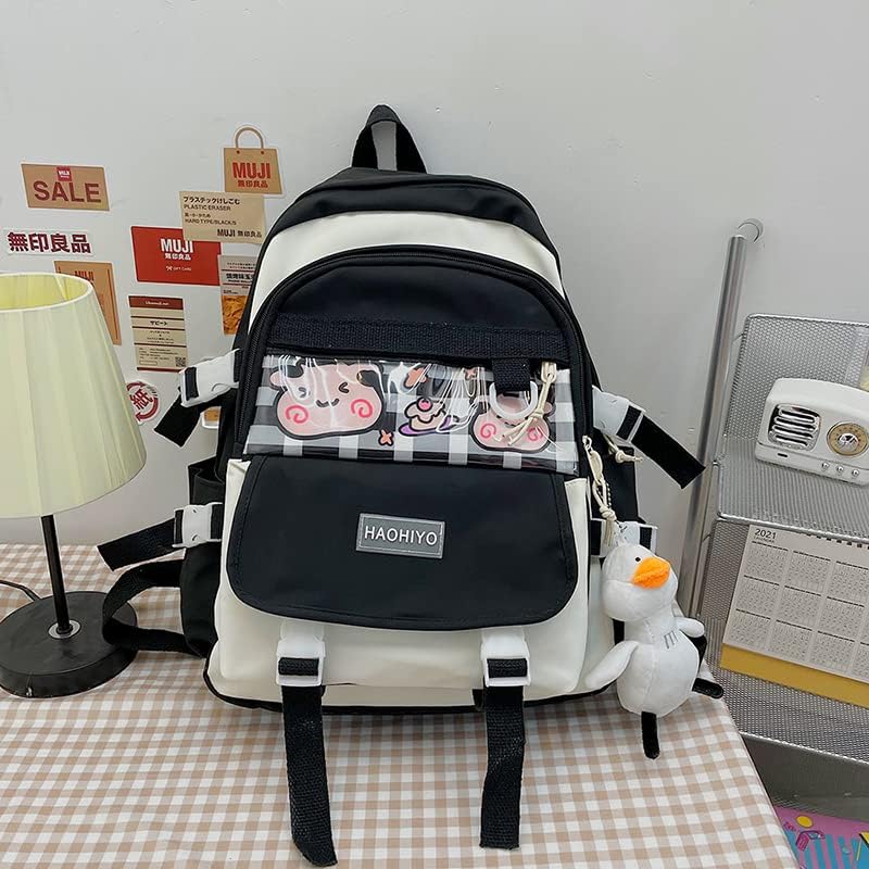 Mochila Kawaii para Meninas Mochilas japonesas Nylon à prova d'água com bolsa de viagem estética de mochila estética