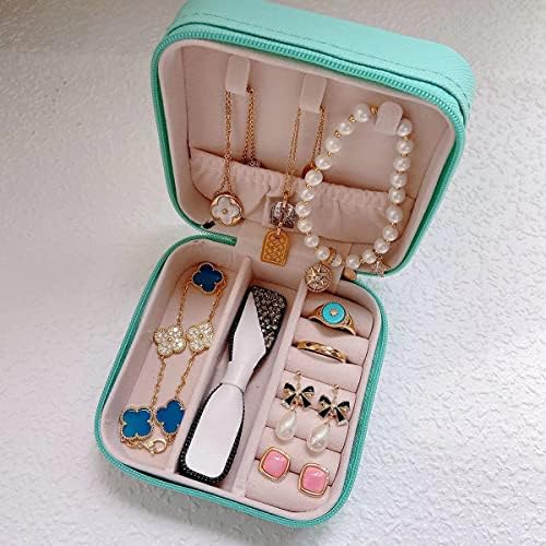 Organizador da caixa de jóias de viagem Viktorwan, capa de jóias portáteis de couro por portátil para brincos, anéis,