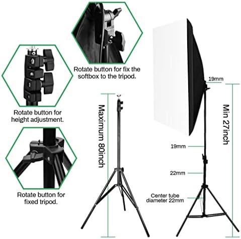 BHVXW Sistema de suporte de fundo 2x3m ajustável 25W/135W Umbrellas SoftBox Kit de iluminação contínua para o vídeo do